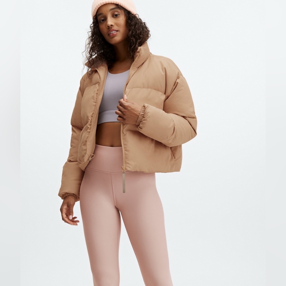 Flabetics Wonder Cropped Puffer Jacket in Tan medium New